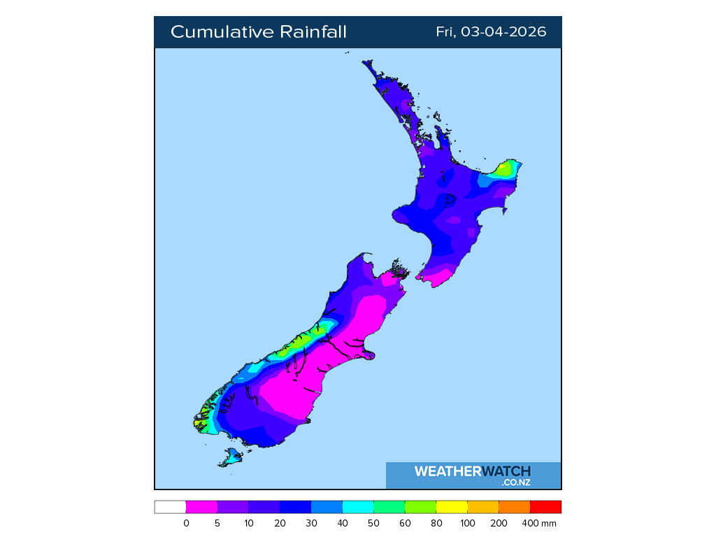 Cumulative rainfall for 6:01am on Fri 3 April 2026