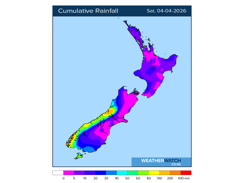 Cumulative rainfall for 6:01am on Sat 4 April 2026
