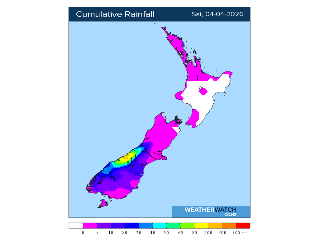 Cumulative rainfall for 7:01am on Sat 4 April 2026