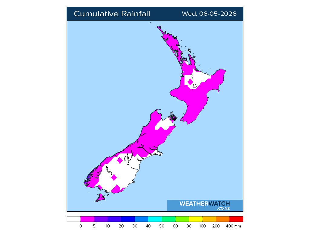 Cumulative rainfall for 6:01am on Wed 6 May 2026