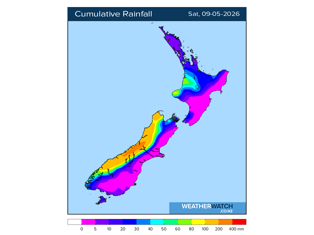 Cumulative rainfall for 6:01am on Sat 9 May 2026