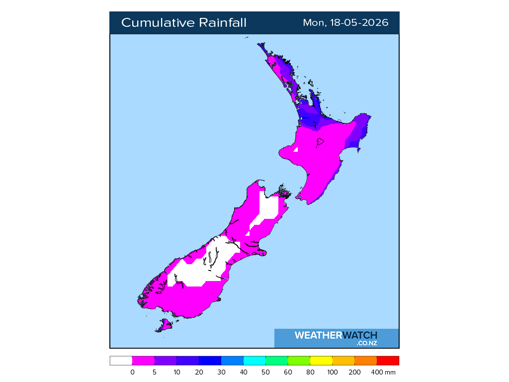 Cumulative rainfall for 6:01am on Mon 18 May 2026