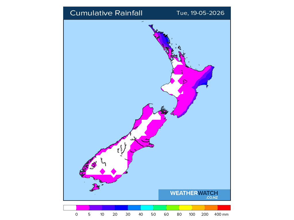 Cumulative rainfall for 6:01am on Tue 19 May 2026