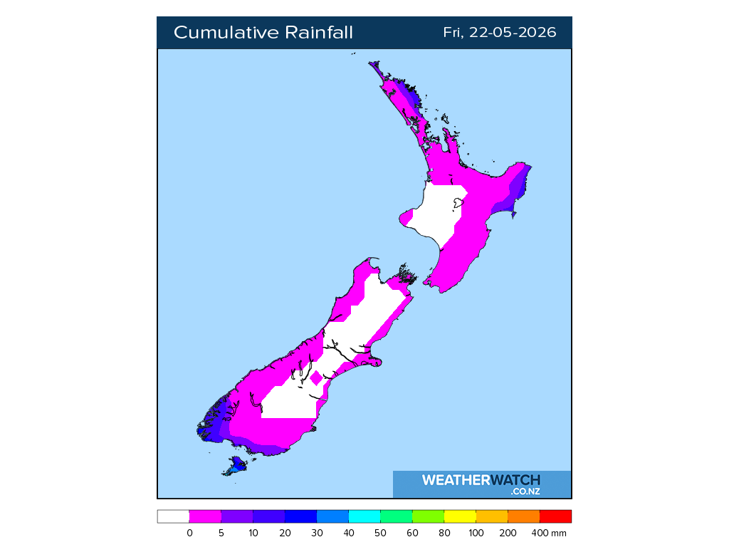 Cumulative rainfall for 6:01am on Fri 22 May 2026