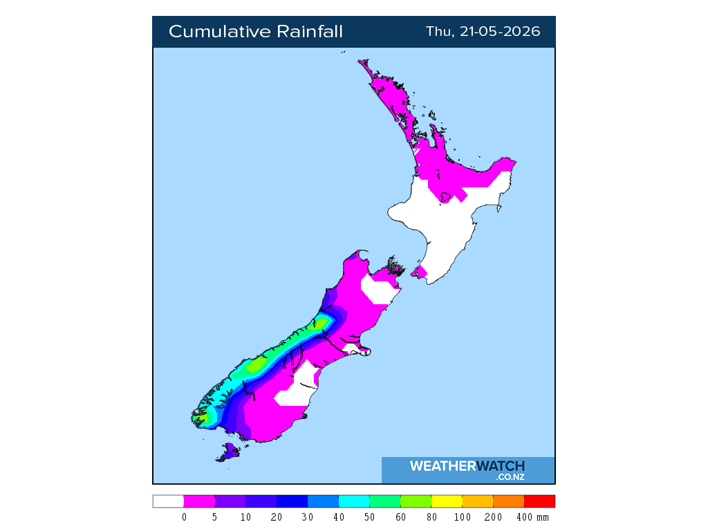 Cumulative rainfall for 6:01am on Thu 21 May 2026