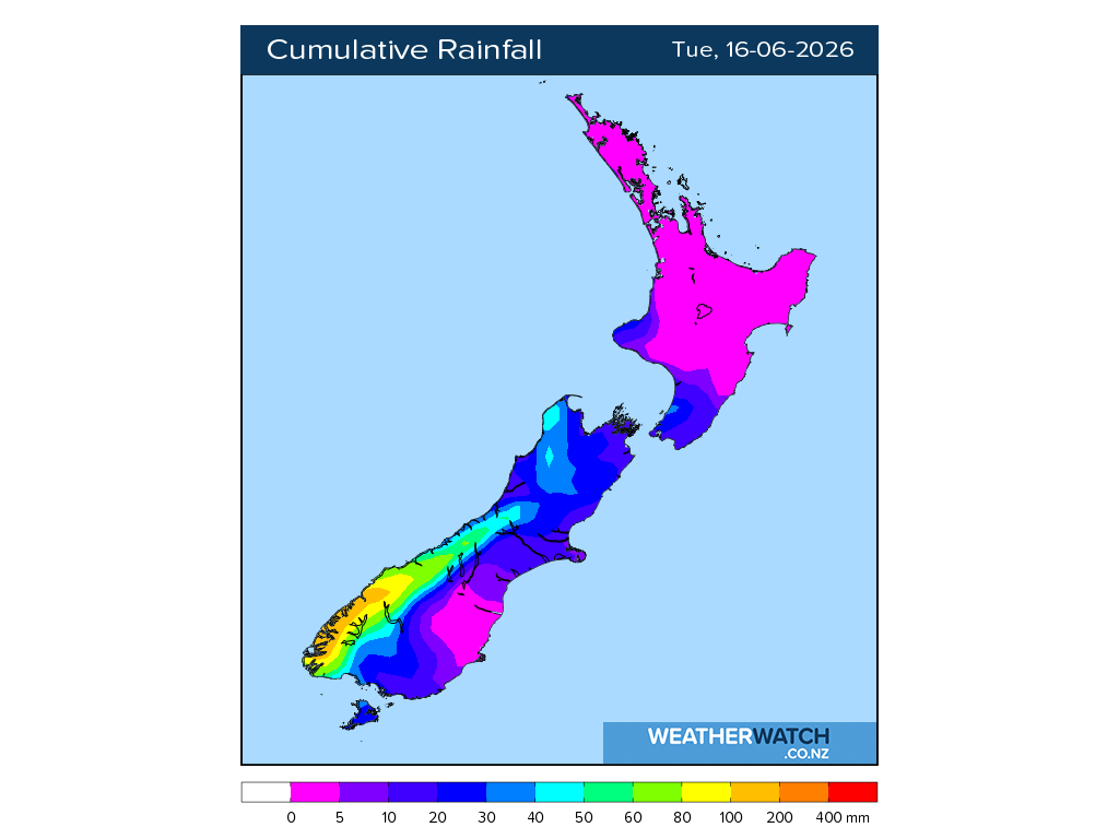 Cumulative rainfall for 6:01am on Tue 16 June 2026