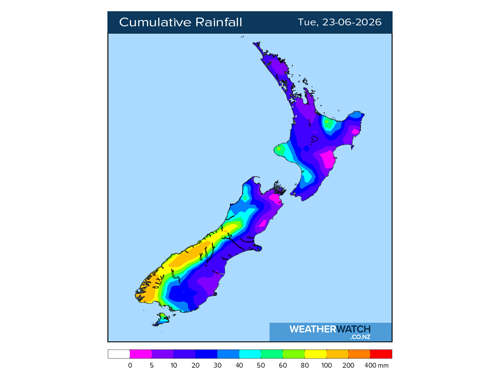 Cumulative rainfall for 6:01am on Tue 23 June 2026