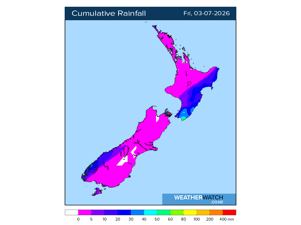 Cumulative rainfall for 6:01am on Fri 3 July 2026