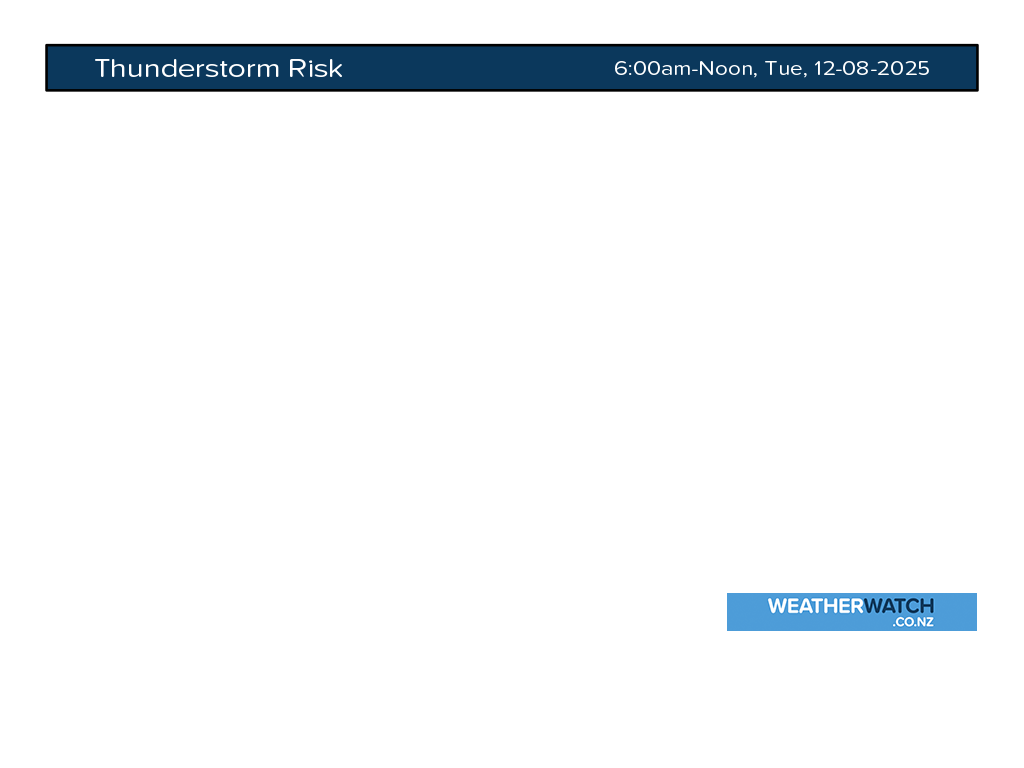 Thunderstorm risk for 6:01am on Tue 12 August 2025