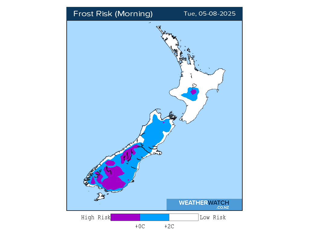 Frost risk for 12:01am on Tue 5 August 2025