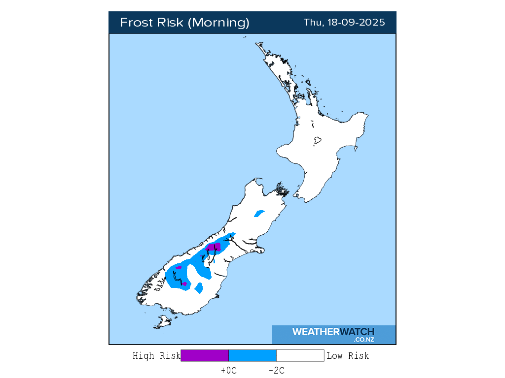 Frost risk for 12:01am on Thu 18 September 2025
