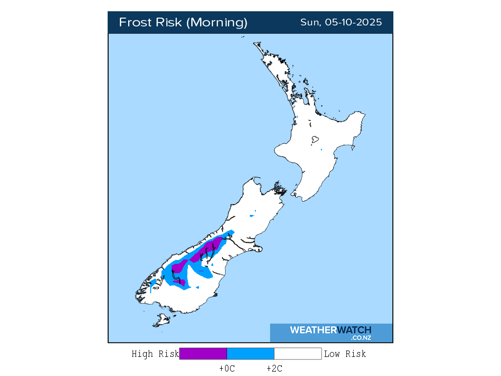 Frost risk for 1:01am on Sun 5 October 2025