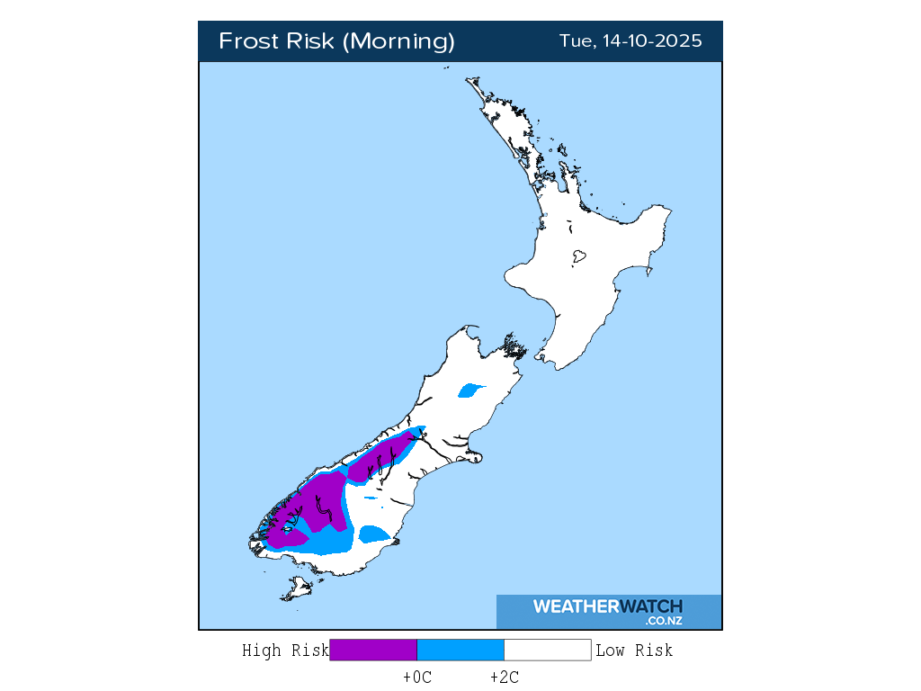 Frost risk for 1:01am on Tue 14 October 2025