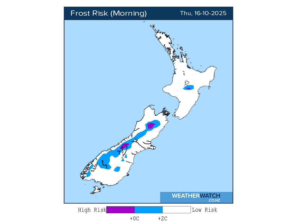 Frost risk for 1:01am on Thu 16 October 2025