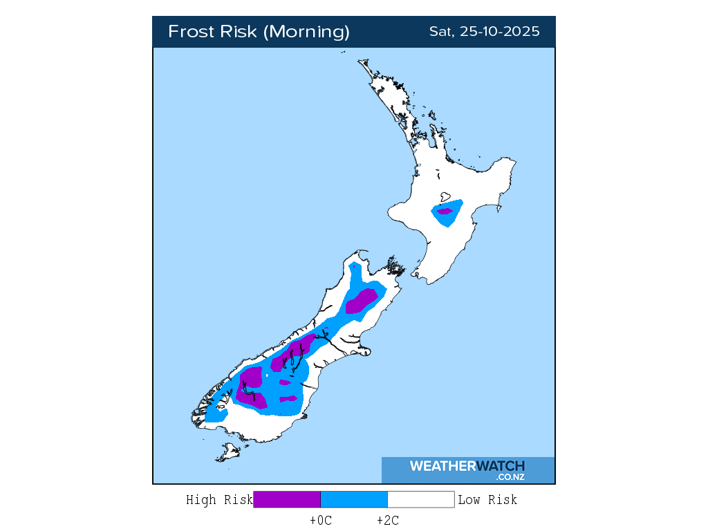 Frost risk for 1:01am on Sat 25 October 2025