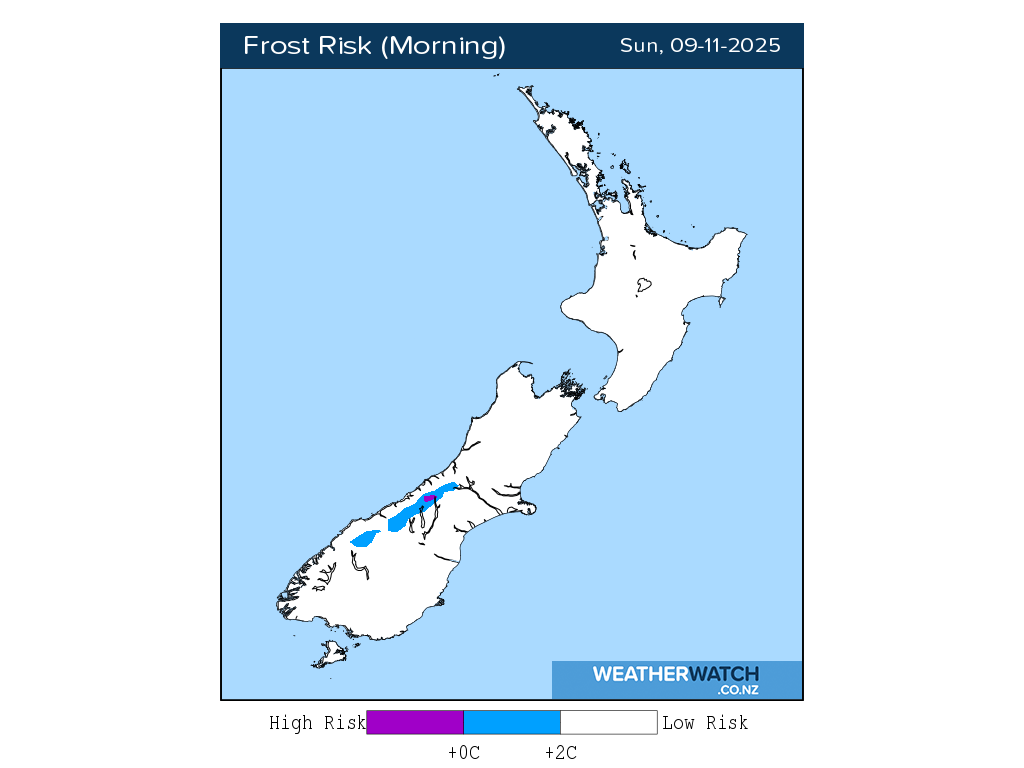 Frost risk for 1:01am on Sun 9 November 2025