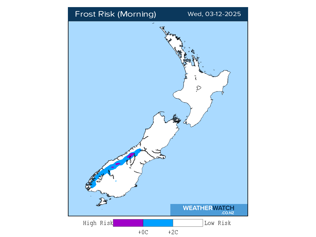 Frost risk for 1:01am on Wed 3 December 2025