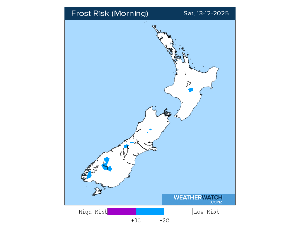 Frost risk for 1:01am on Sat 13 December 2025
