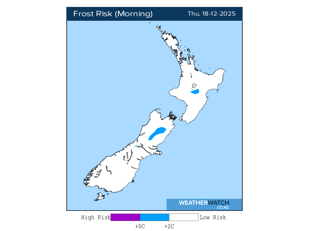 Frost risk for 1:01am on Thu 18 December 2025