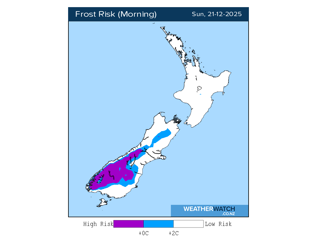 Frost risk for 1:01am on Sun 21 December 2025