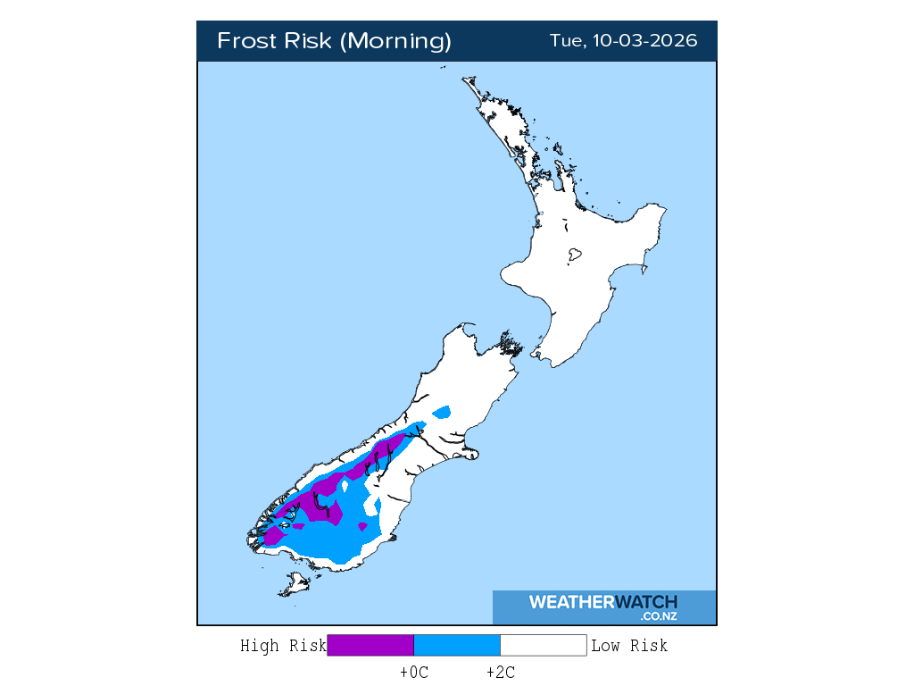 Frost risk for 1:01am on Tue 10 March 2026