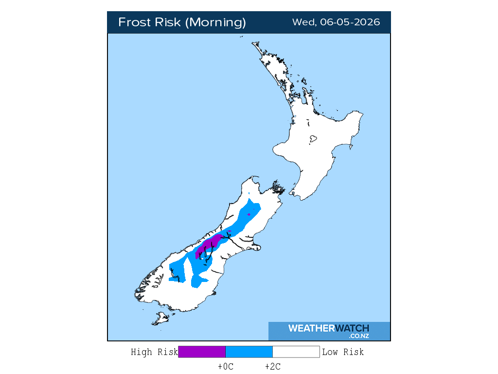 Frost risk for 12:01am on Wed 6 May 2026