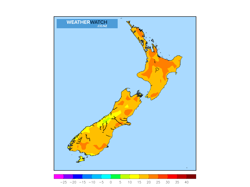 Temperature Temperature Maps WeatherWatch New Zealand's Weather