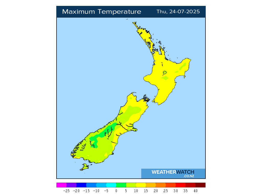 Maximum temperature for 12:01pm on Thu 24 July 2025