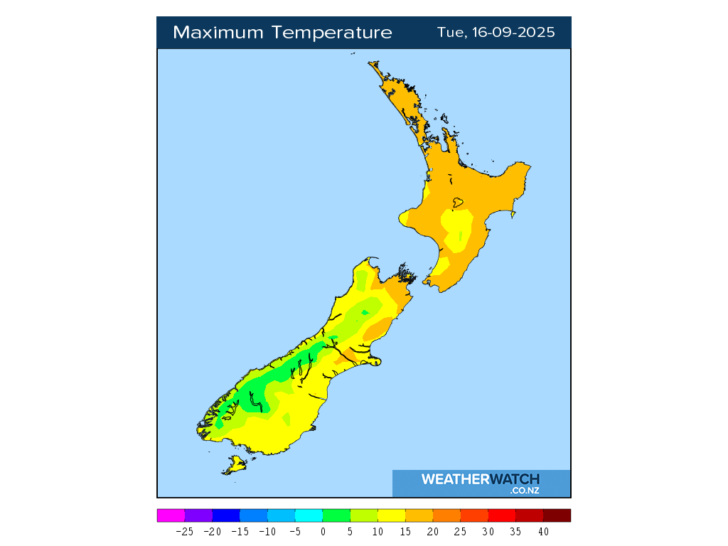 Maximum temperature for 12:01pm on Tue 16 September 2025