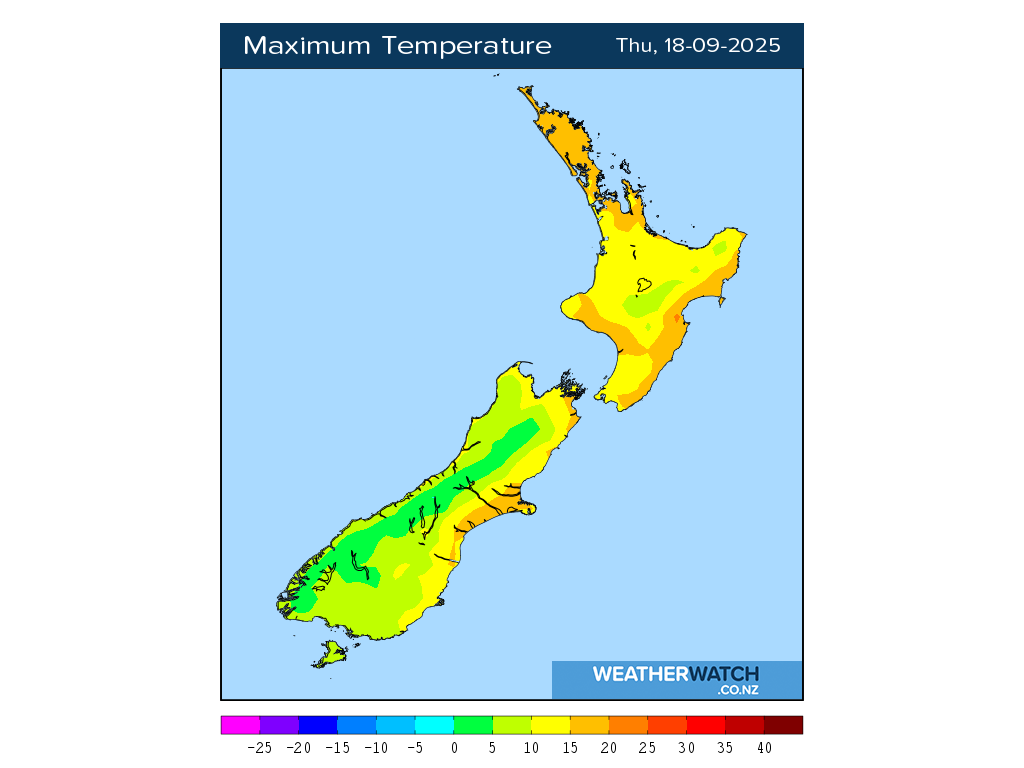 Maximum temperature for 12:01pm on Thu 18 September 2025