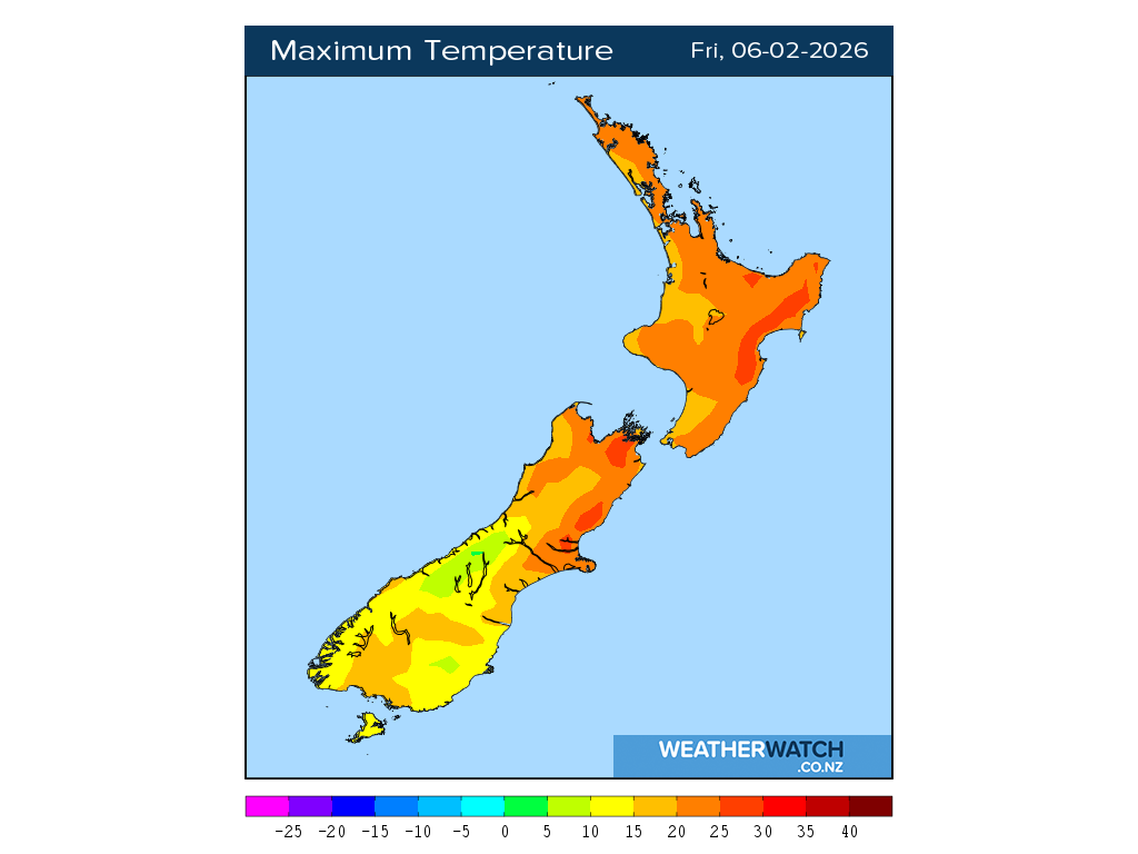 Maximum temperature for 1:01pm on Fri 6 February 2026