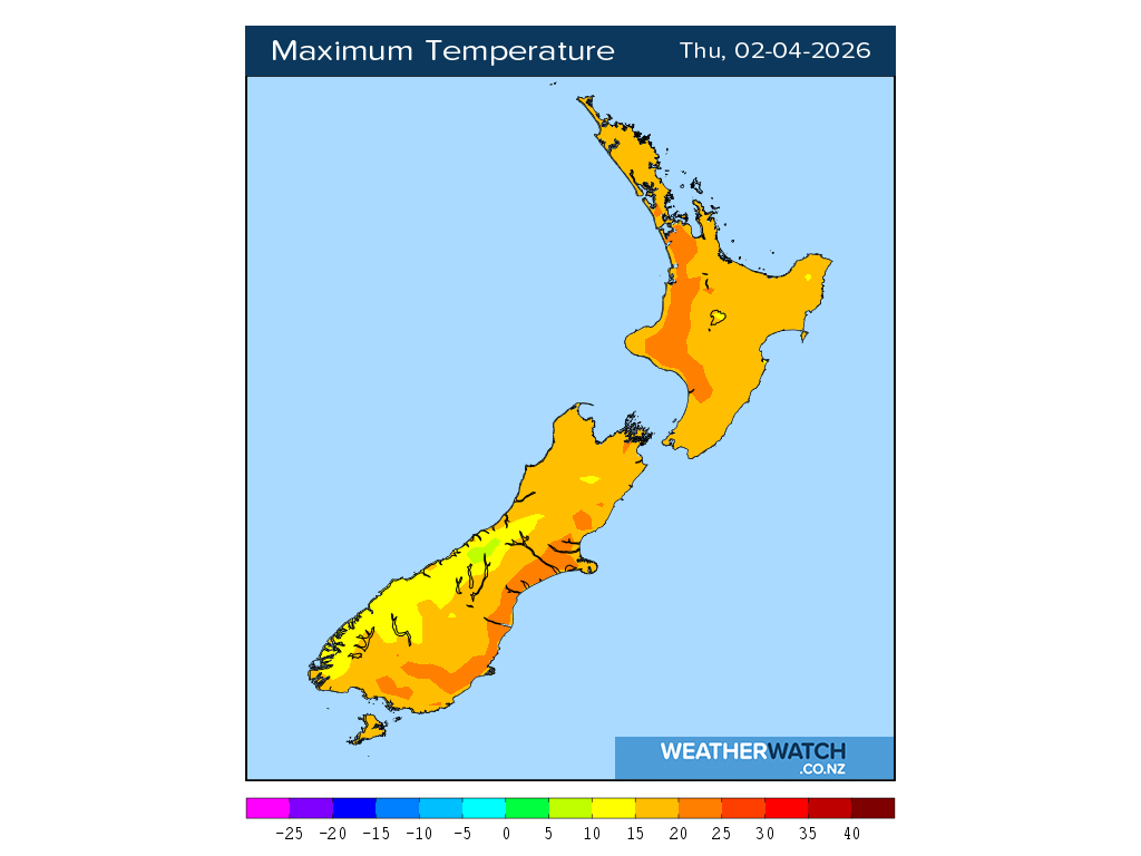 Maximum temperature for 1:01pm on Thu 2 April 2026