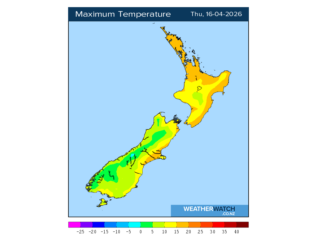 Maximum temperature for 12:01pm on Thu 16 April 2026