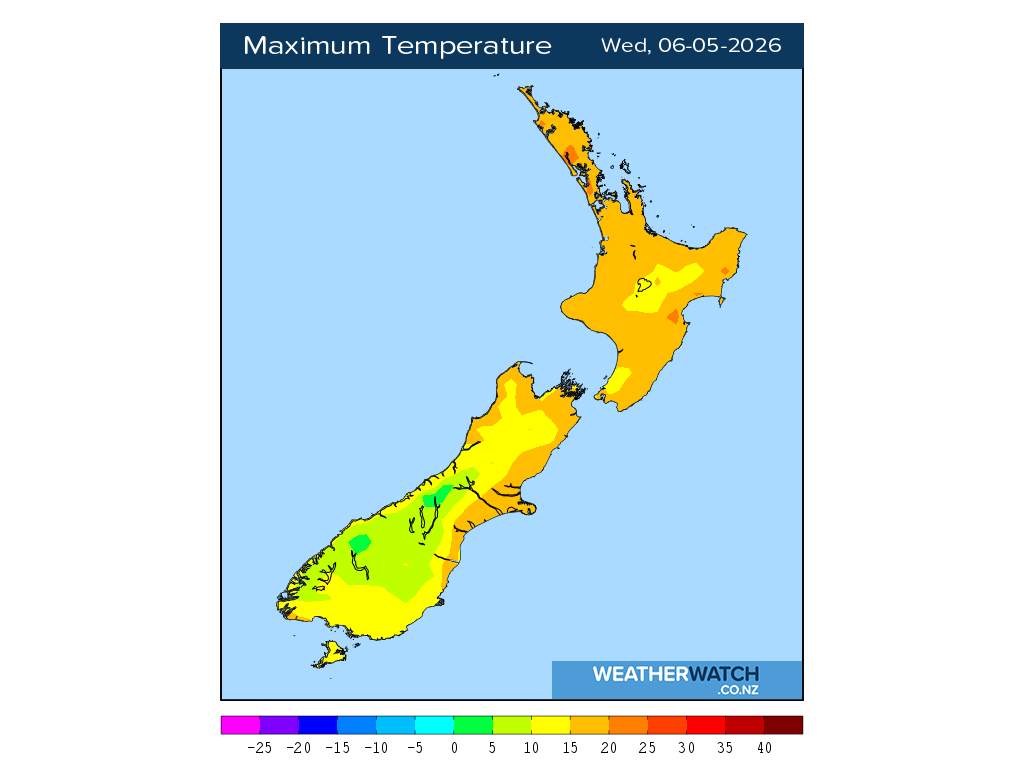 Maximum temperature for 12:01pm on Wed 6 May 2026
