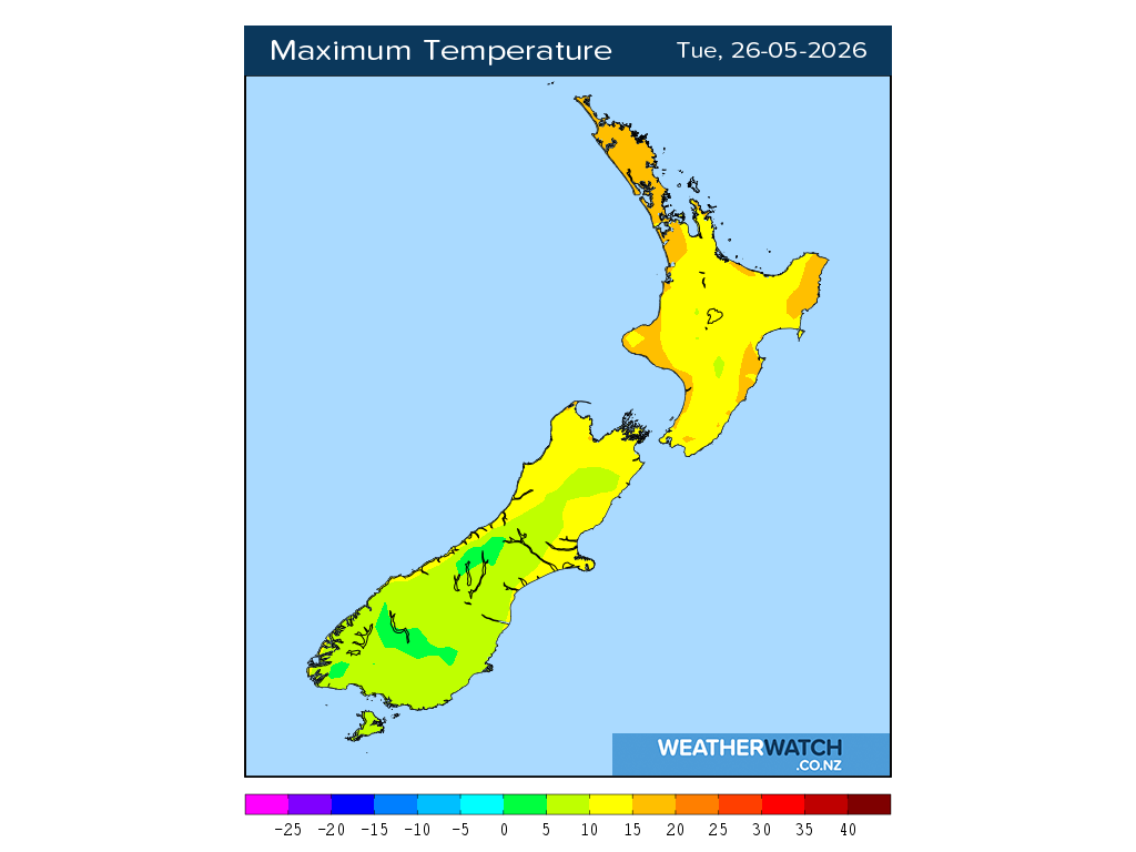 Maximum temperature for 12:01pm on Tue 26 May 2026