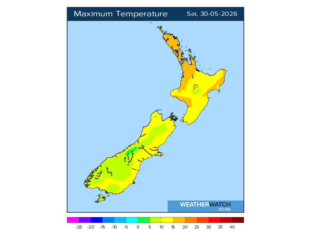 Maximum Temperature | Temperature Maps | WeatherWatch - New