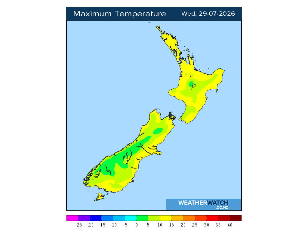 Maximum temperature for 12:01pm on Wed 29 July 2026