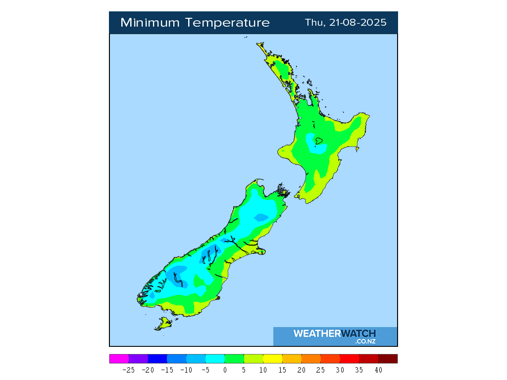 Minimum temperature for 12:01am on Thu 21 August 2025