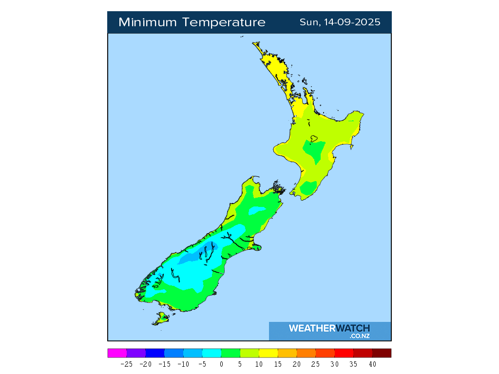 Minimum temperature for 12:01am on Sun 14 September 2025