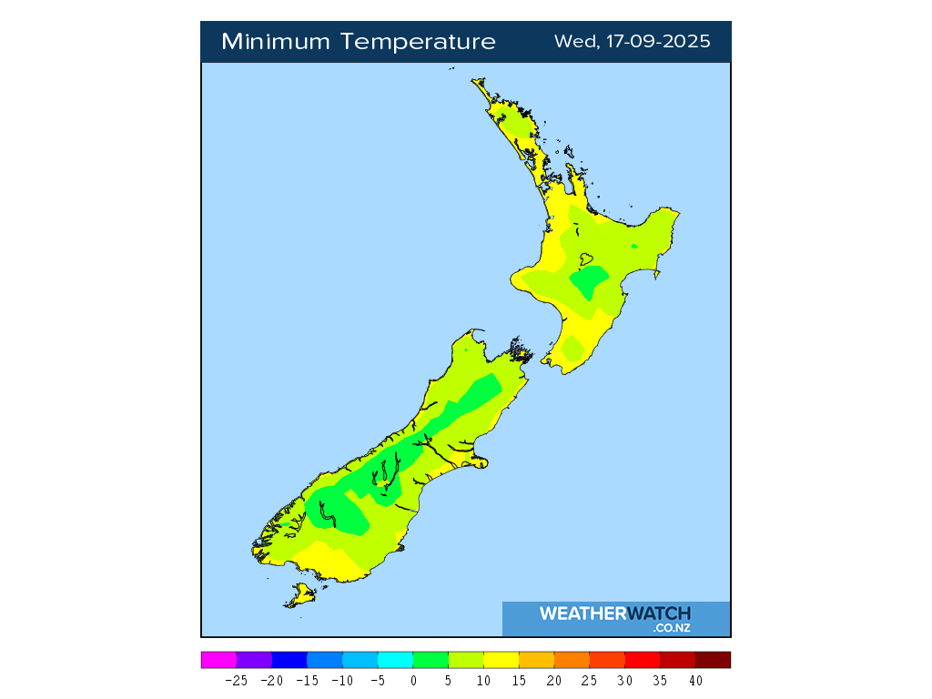 Minimum temperature for 12:01am on Wed 17 September 2025