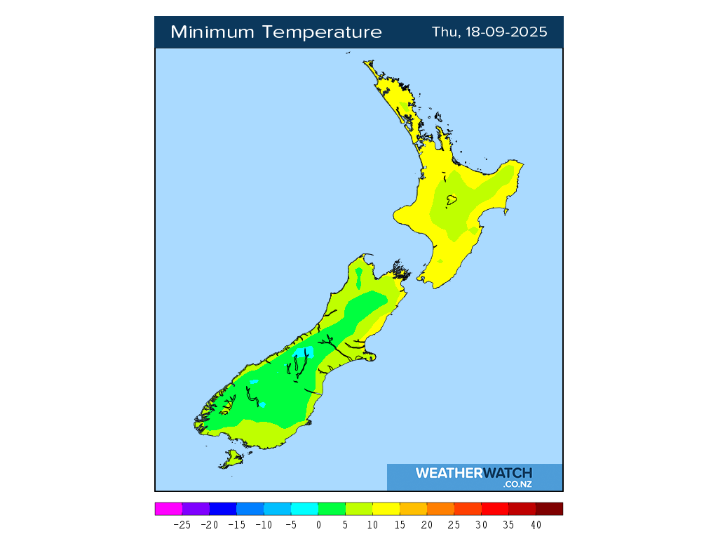 Minimum temperature for 12:01am on Thu 18 September 2025