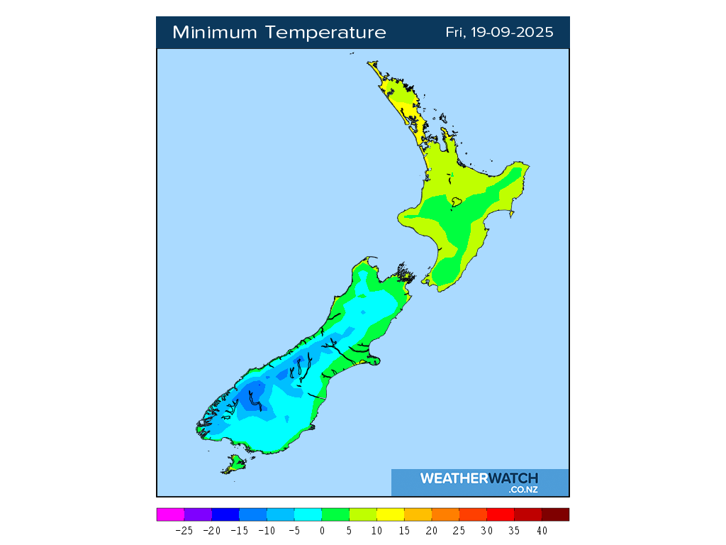 Minimum temperature for 12:01am on Fri 19 September 2025