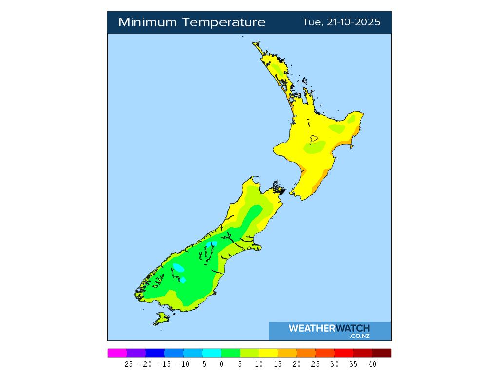 Minimum temperature for 1:01am on Tue 21 October 2025