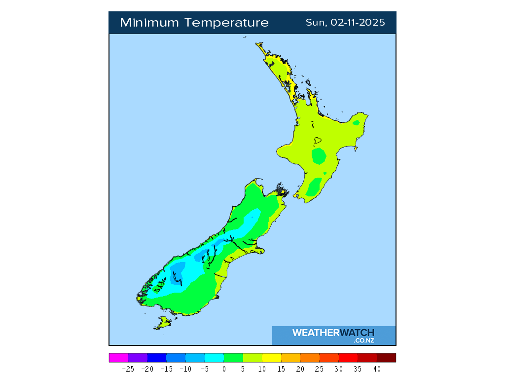 Minimum temperature for 1:01am on Sun 2 November 2025