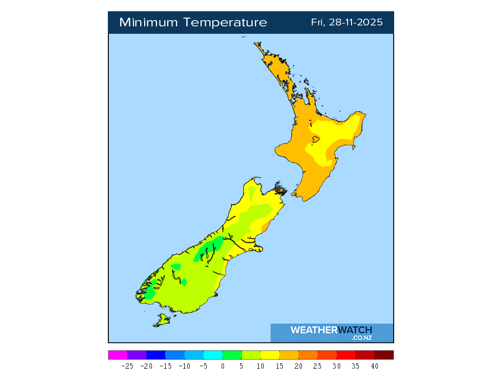 Minimum temperature for 1:01am on Fri 28 November 2025