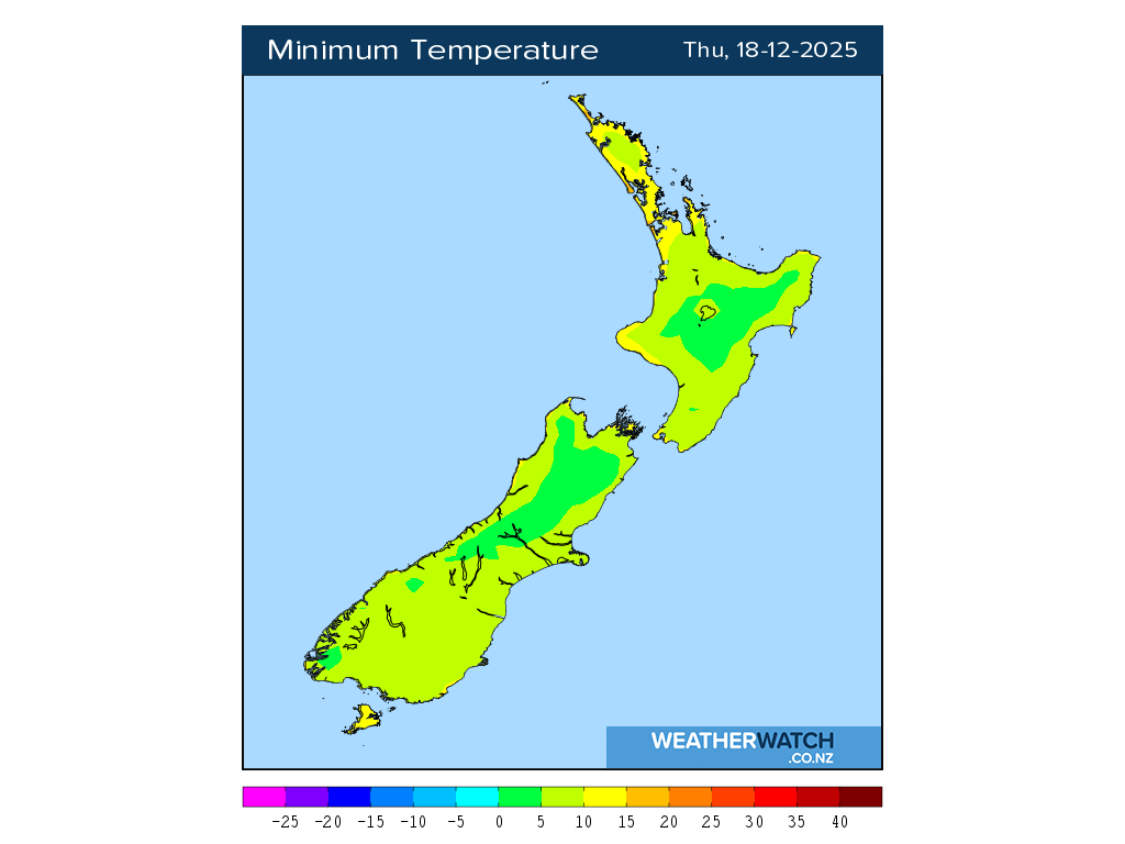 Minimum temperature for 1:01am on Thu 18 December 2025