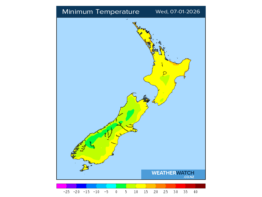 Minimum temperature for 1:01am on Wed 7 January 2026