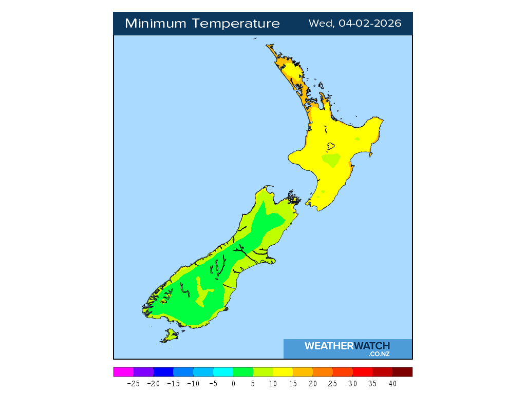 Minimum temperature for 1:01am on Wed 4 February 2026