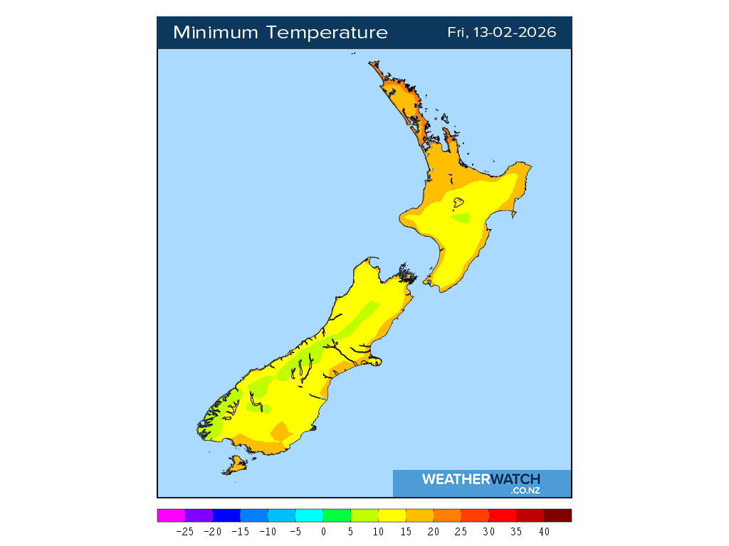 Minimum temperature for 1:01am on Fri 13 February 2026