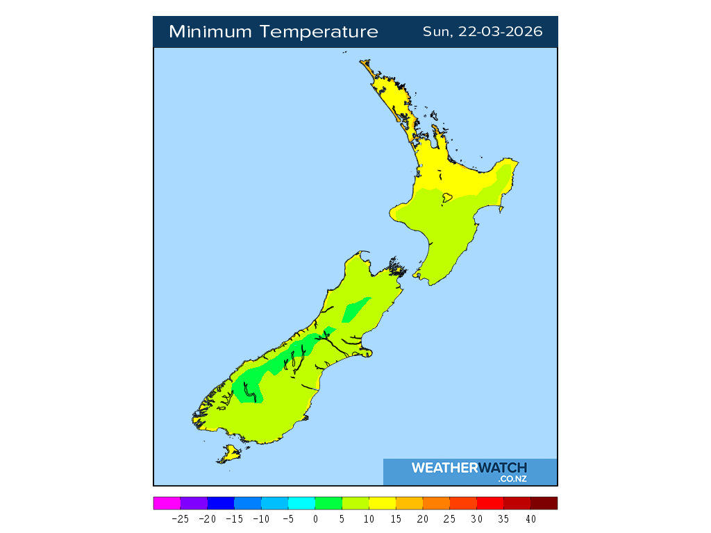 Minimum temperature for 1:01am on Sun 22 March 2026